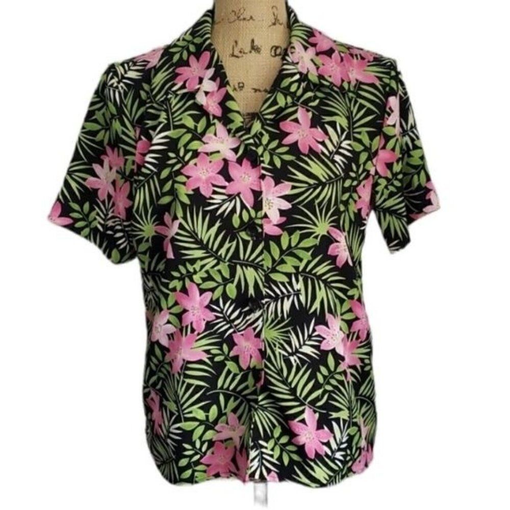 Vintage 90's Tropical Pink Hibiscus Shirt